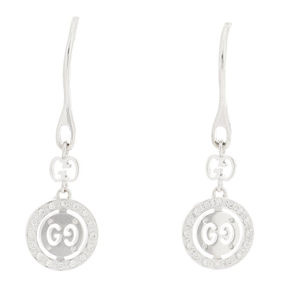 Gucci 18K White Gold Diamond Icon Twirl Drop Earrings 1 of 4
