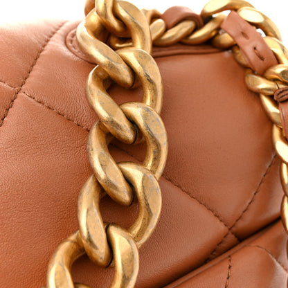 Chanel Lambskin Quilted Large Chanel 19 Flap Brown 11 of 12