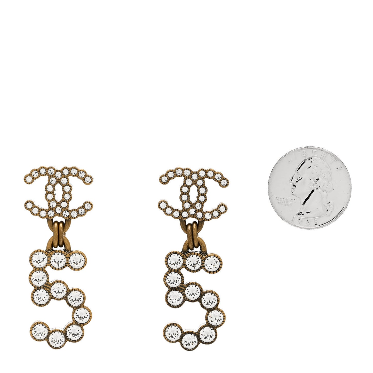 Metal Crystal City of Lights No 5 Drop Earrings Gold