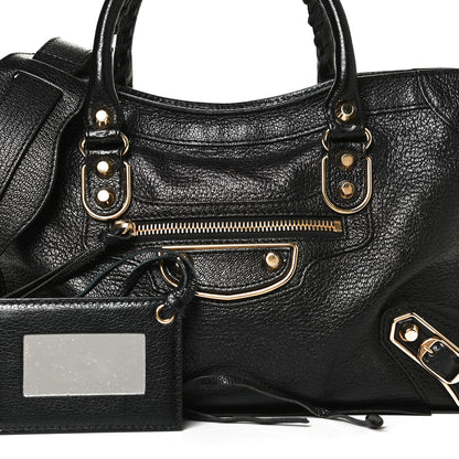 Balenciaga Chevre Gold Metallic Edge Hardware S City Black 8 of 12