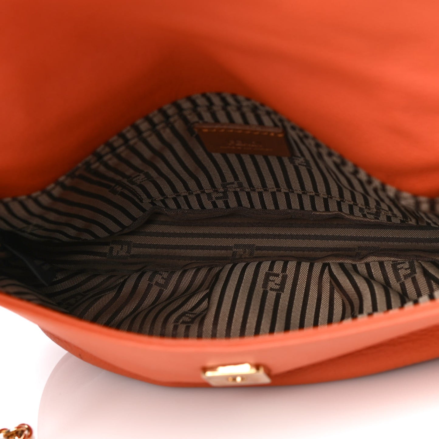 Vitello Flamingo Fendista Pouchette Crossbody Arancio