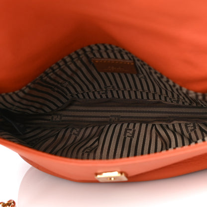 Fendi Vitello Flamingo Fendista Pouchette Crossbody Arancio 4 of 16