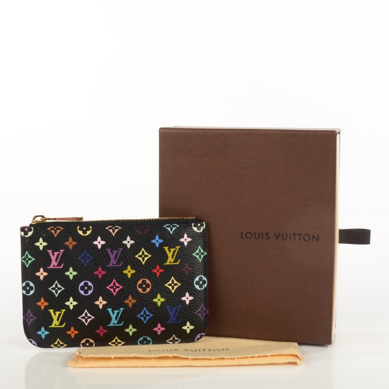 Louis Vuitton Monogram Multicolor Key Pouch Black 5 of 8