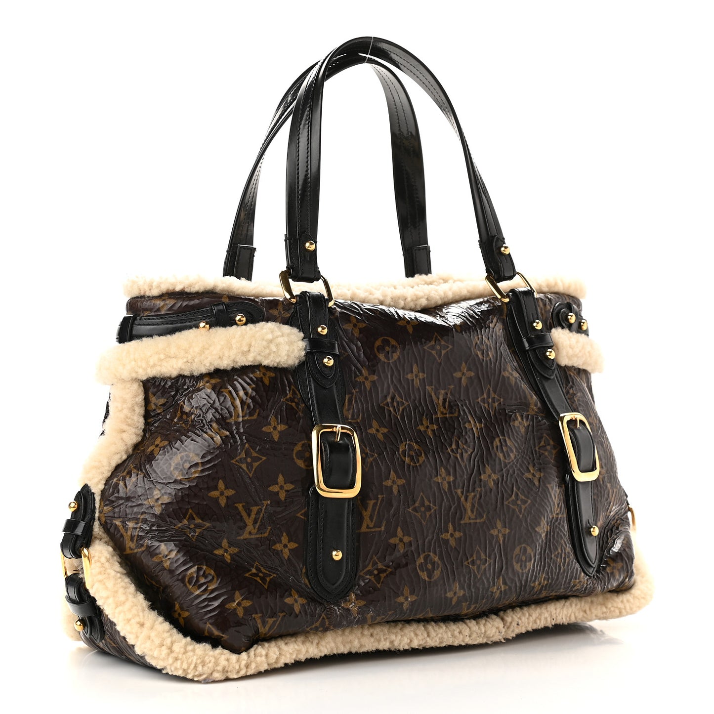 Patent Monogram Shearling Sac Thunder