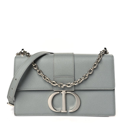 Christian Dior Grained Calfskin 30 Montaigne Chain Flap Bag Grey 1 of 10