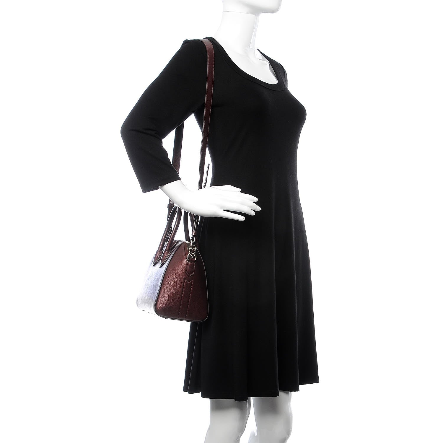 Givenchy Metallic Sugar Goatskin Mini Antigona Oxblood 2 of 14