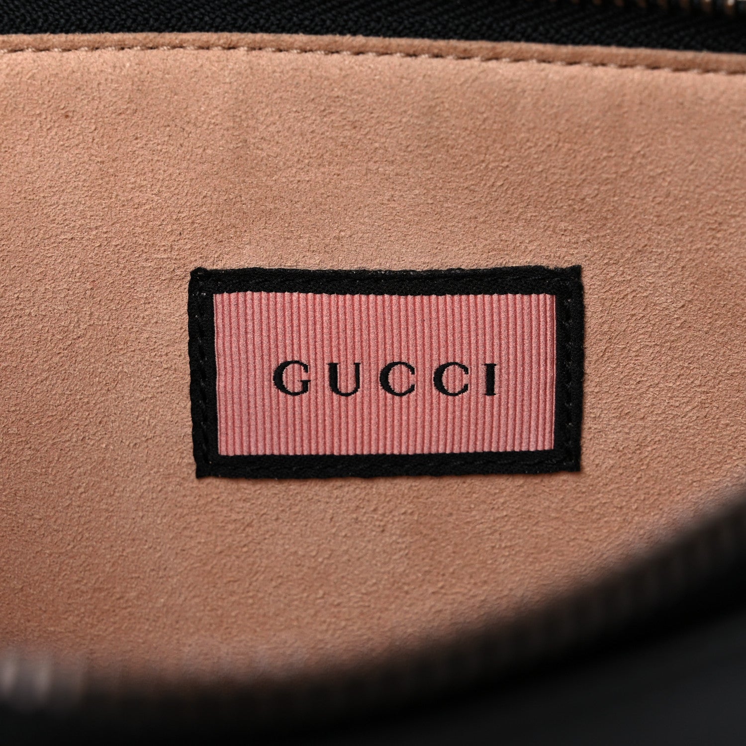 Gucci Calfskin GucciGhost Life is Gucci Zip Pouch Black 6 of 13