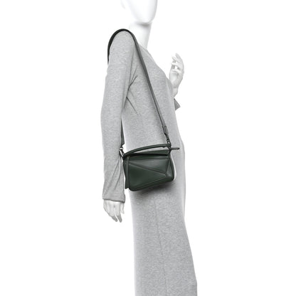 Loewe Satin Calfskin Mini Puzzle Bag Vintage Khaki 2 of 13
