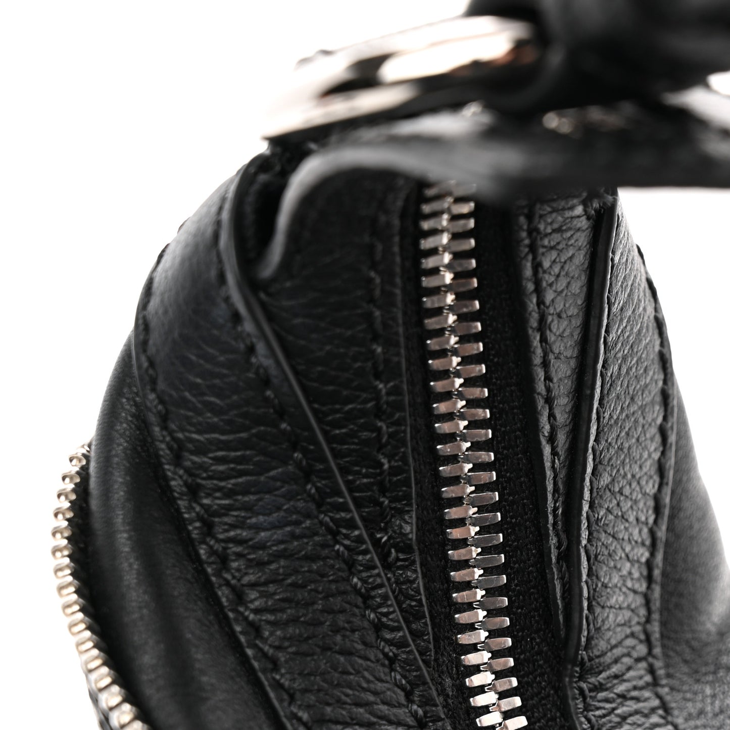Calfskin Small Repeat Zip Hobo Black