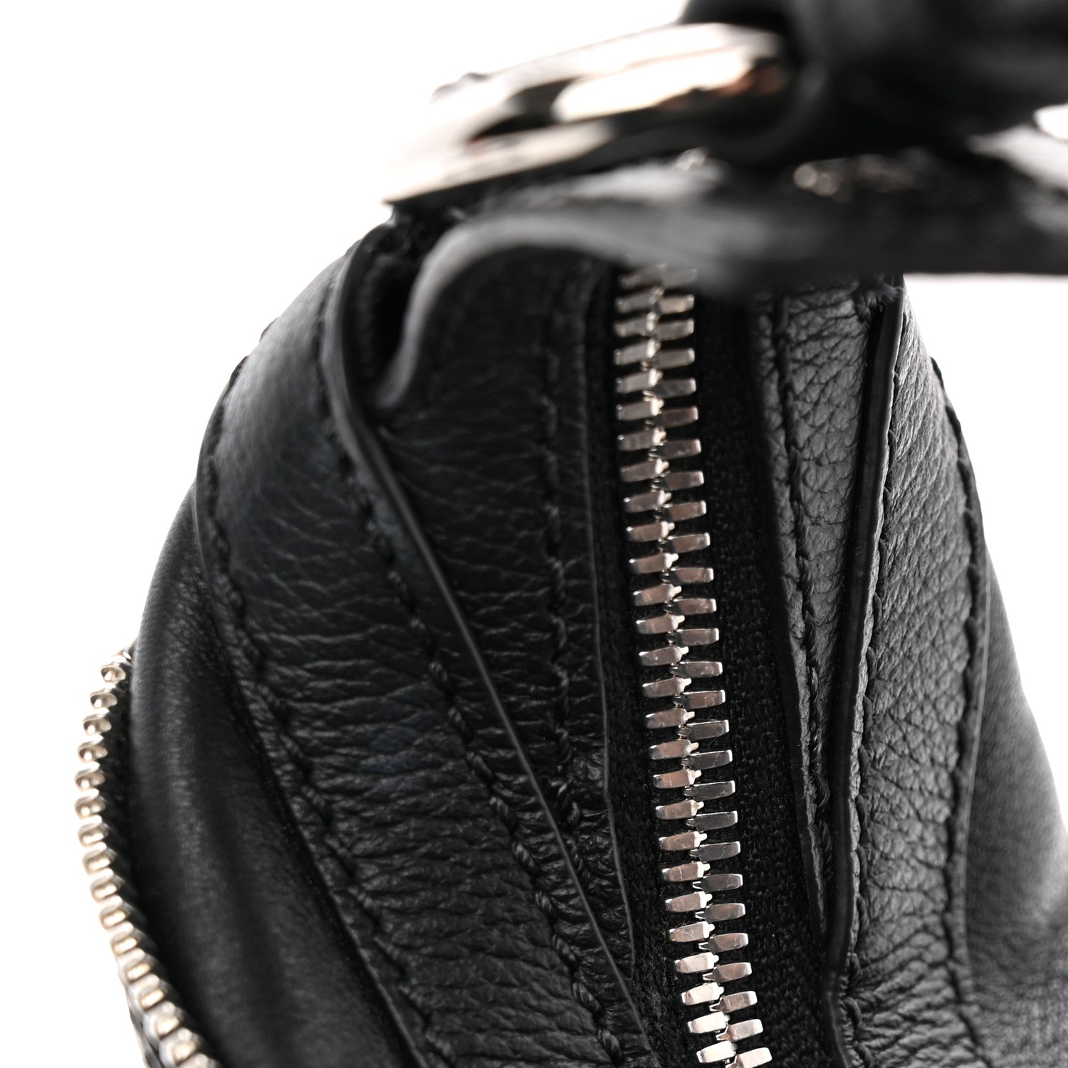 Versace Calfskin Small Repeat Zip Hobo Black 10 of 10