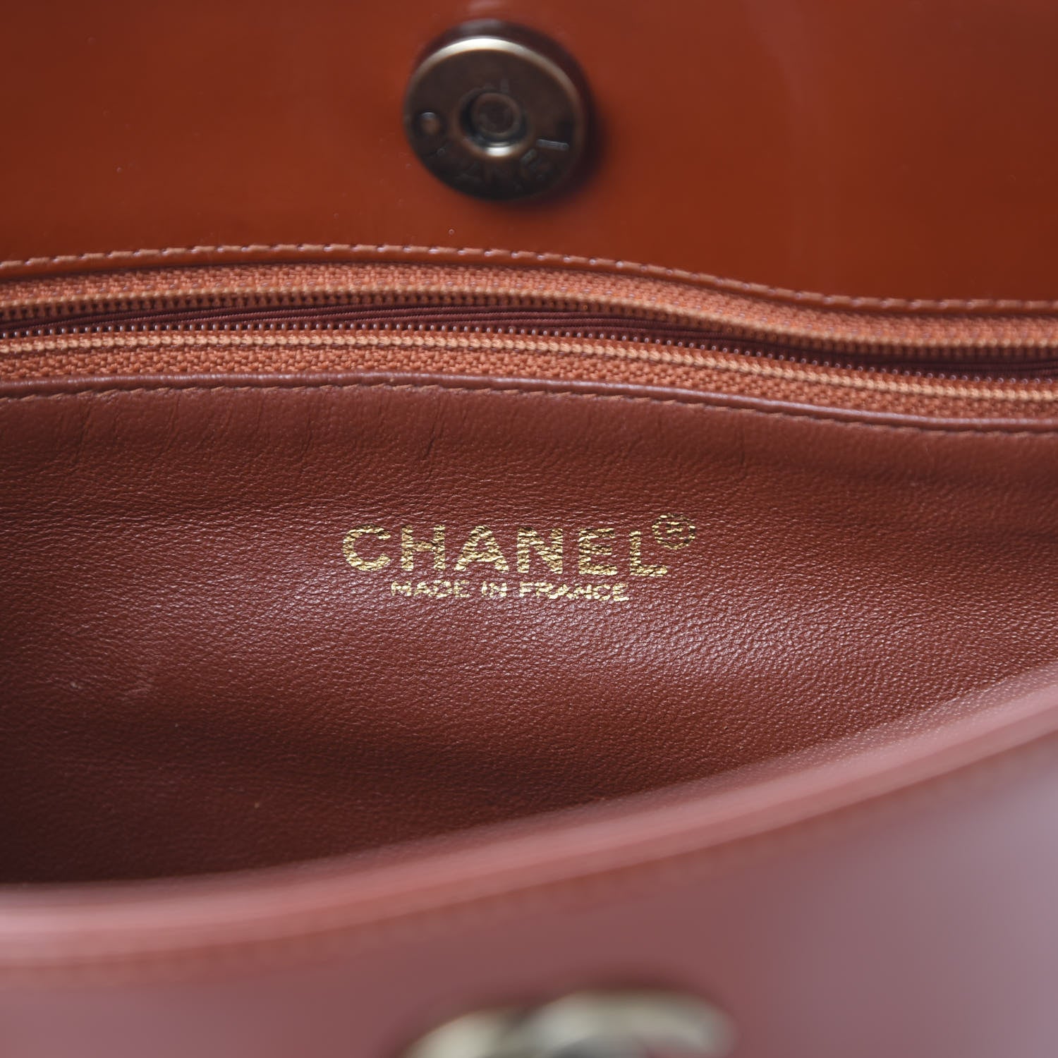 Chanel Patent Bijoux Chain Shoulder Bag Rust Red 5 of 10