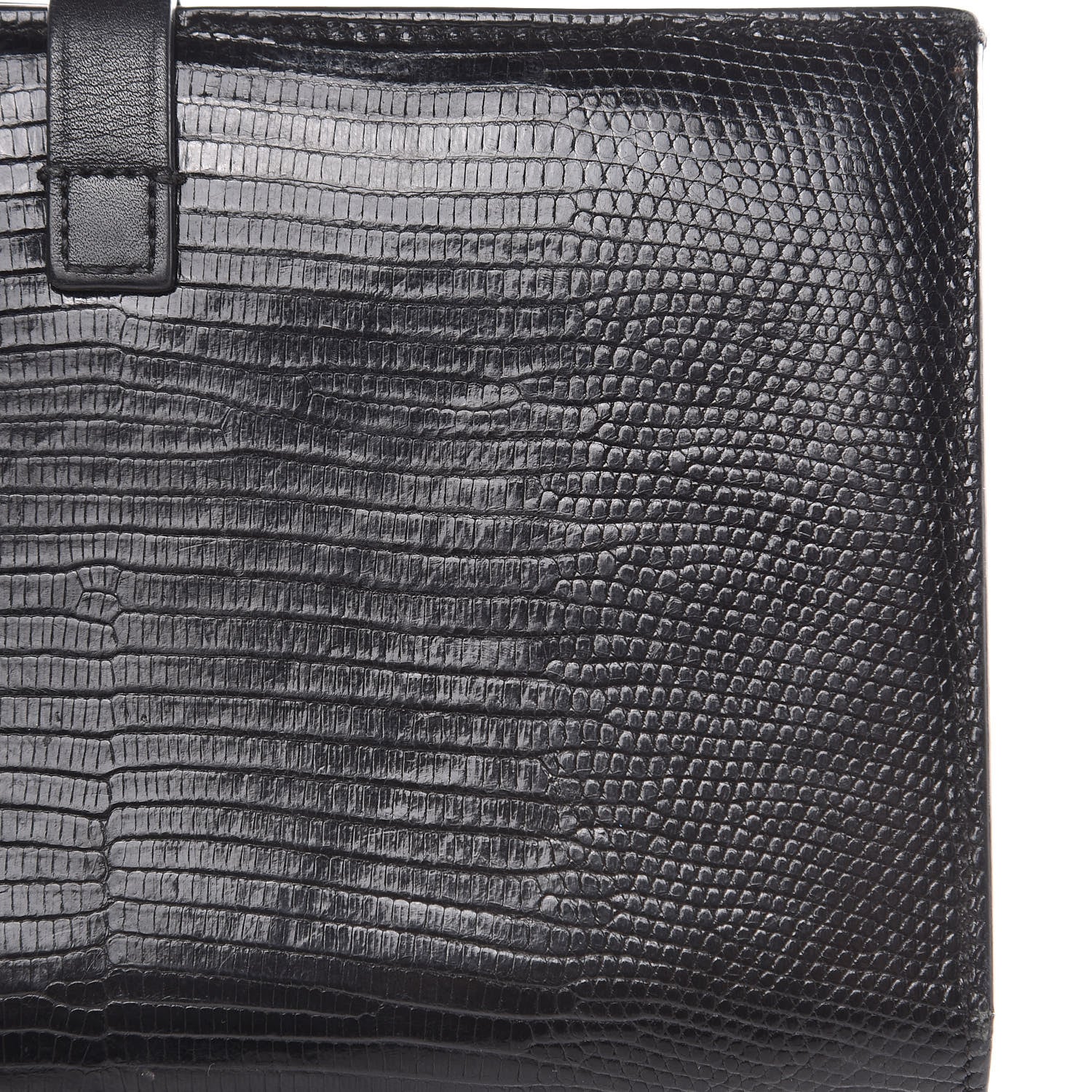 Celine Lizard Calfskin Large Multifunction Strap Wallet Black 14 of 14