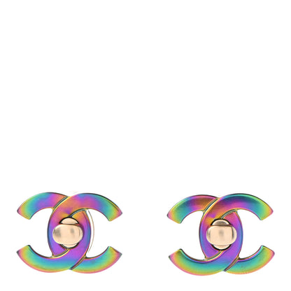 Chanel Metal CC Turnlock Interchangeable Earrings Gold 2 of 9