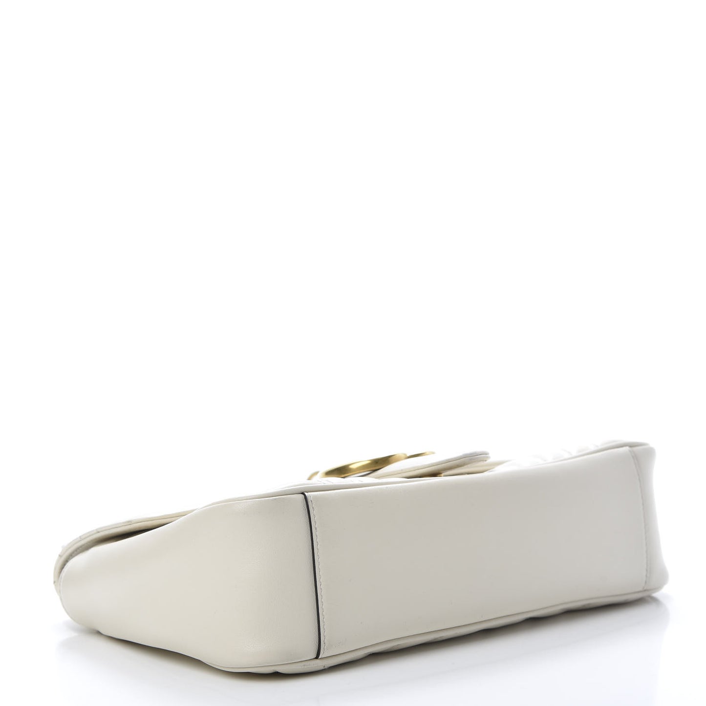 Calfskin Matelasse Small GG Marmont Shoulder Bag White