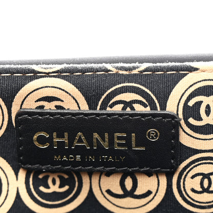 Chanel Jersey Calfskin Printed Large Frame Handle Bag Beige Black 6 of 11