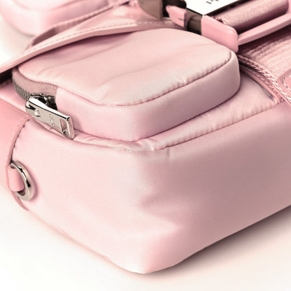 Prada Re-Nylon Spazzolato Double Pocket Buckle Shoulder Bag Alabastro 10 of 12