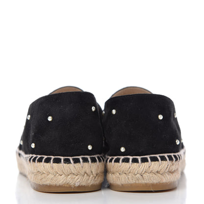 Chanel Suede Pearl CC Espadrilles 39 Black 6 of 11