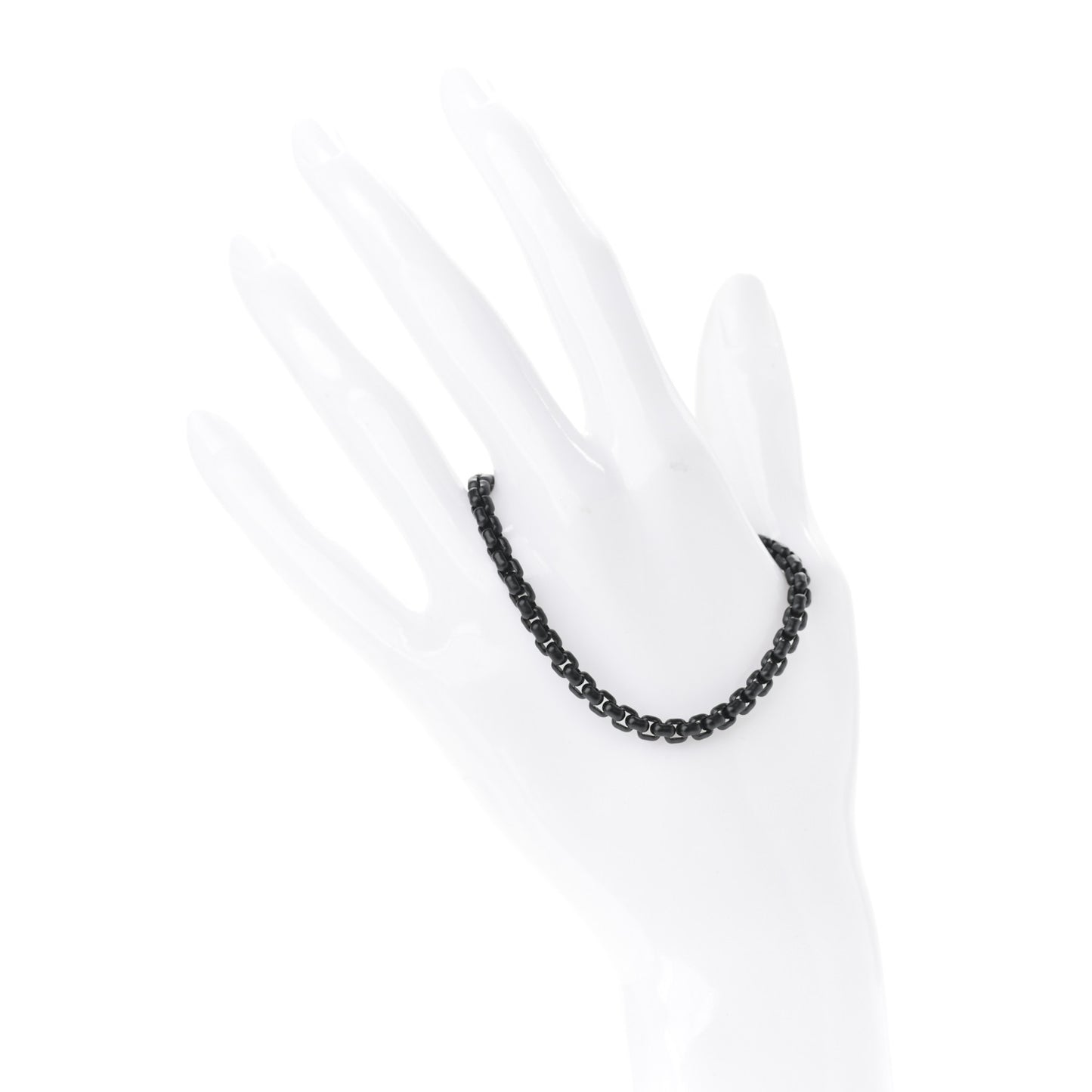 Stainless Steel 14K Yellow Gold Acrylic Bel Aire 4mm Chain Bracelet Black M