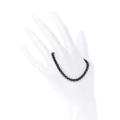 David Yurman Stainless Steel 14K Yellow Gold Acrylic Bel Aire 4mm Chain Bracelet Black M 2 of 4