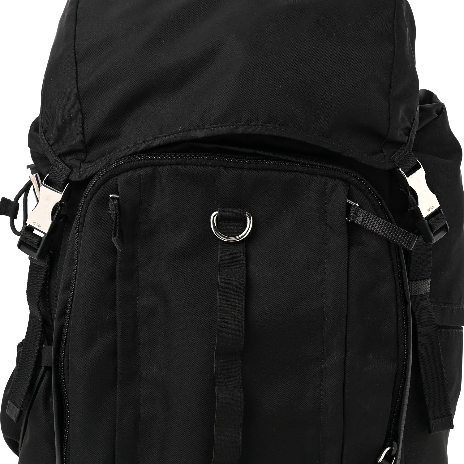 Prada Tessuto Nylon Montagna Double Buckle Backpack Black 7 of 9