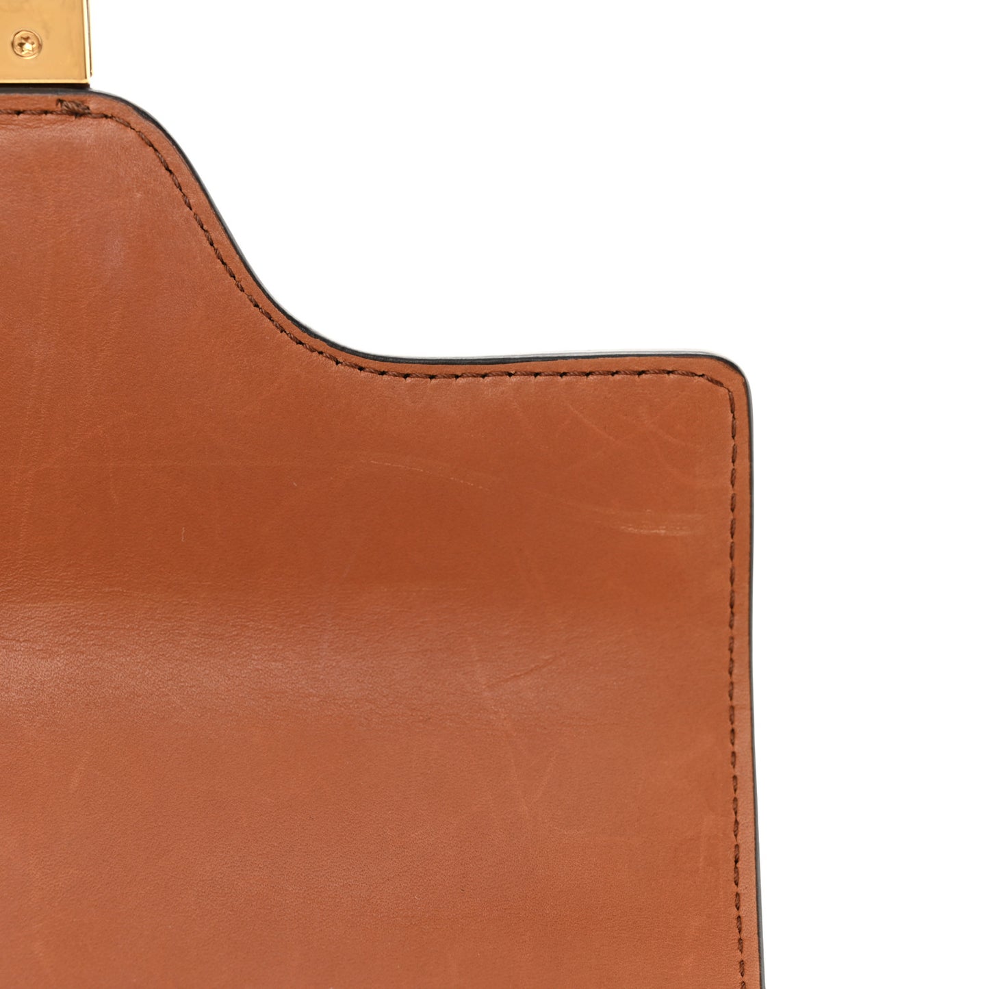 Satinated Calfskin Mini 16 Top Handle Bag Tan