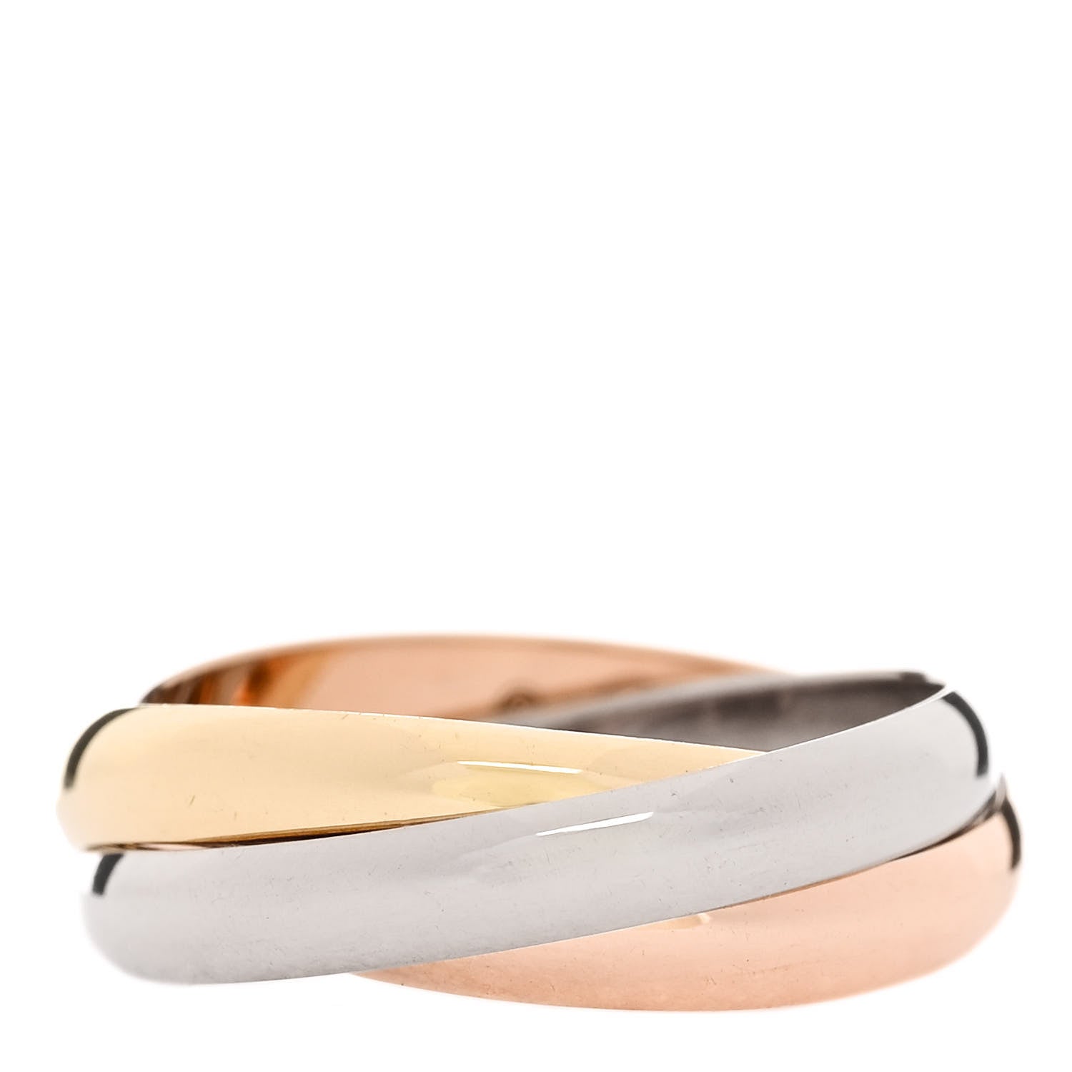 Cartier 18K Pink Yellow White Gold Small Trinity Ring 52 6 3 of 5