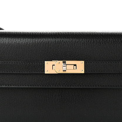 Hermes Chevre Chamkila Kelly Wallet To Go Black 8 of 10