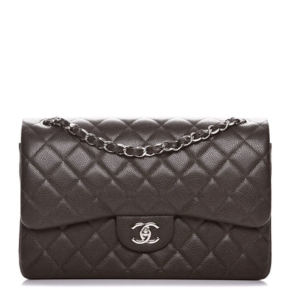 Chanel Caviar Quilted Jumbo Double Flap Dark Brown 1 of 8