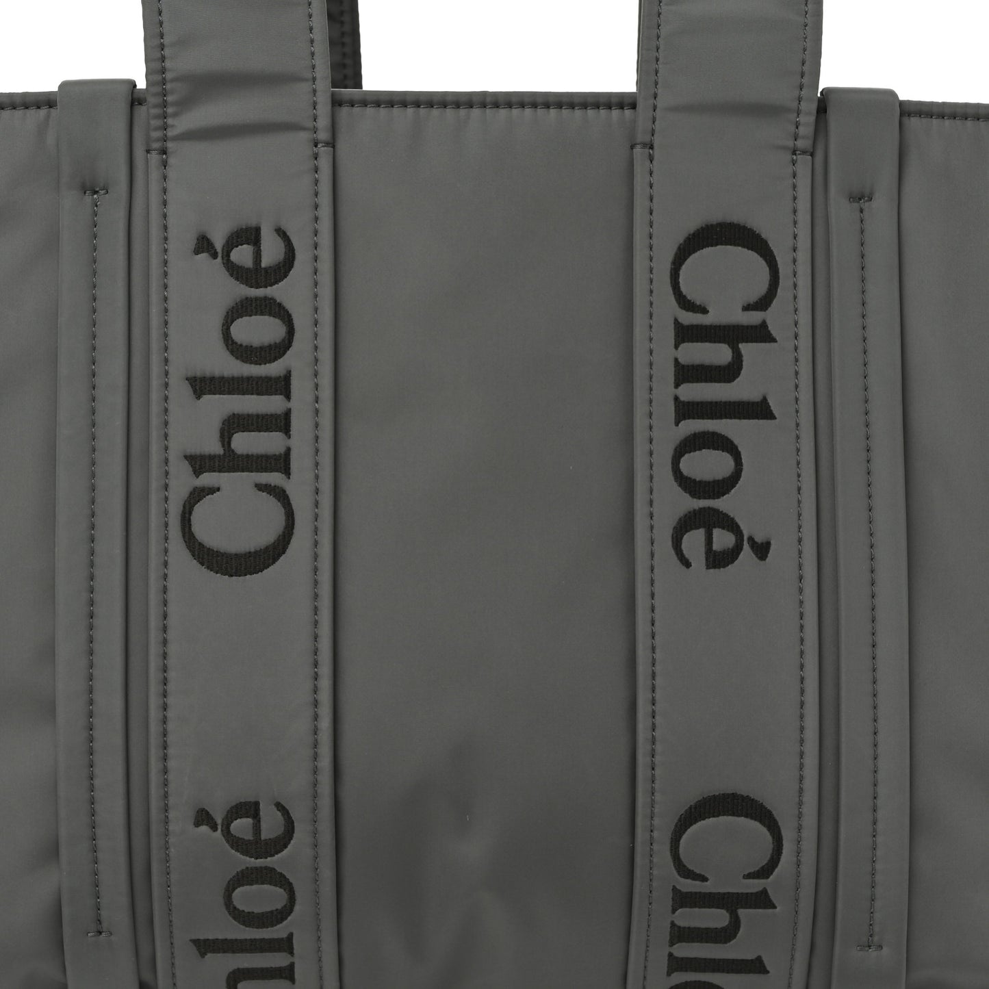 Recycled Nylon Medium Woody Ribbon Tote Elephant Grey