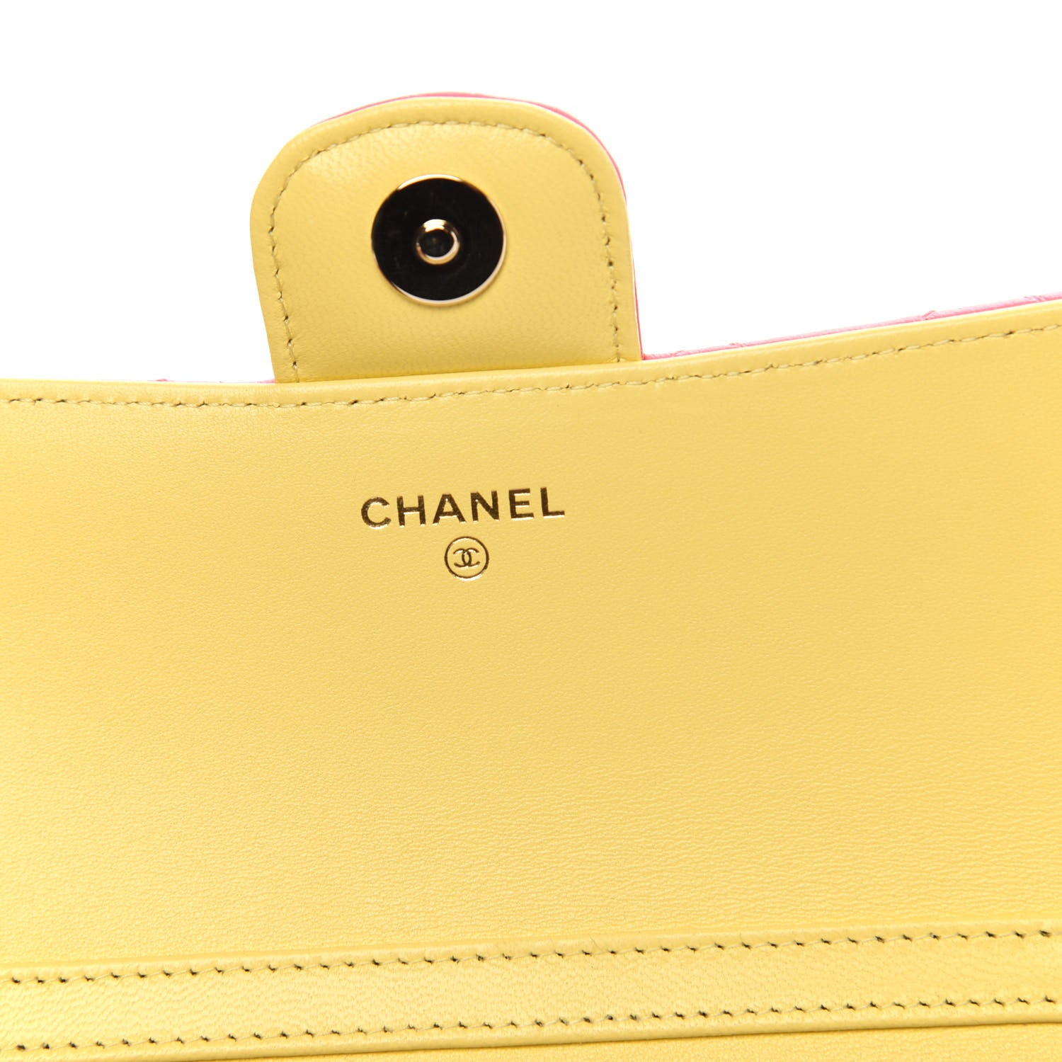Chanel Lambskin Quilted Glasses Case With Chain Pink Yellow 6 of 12