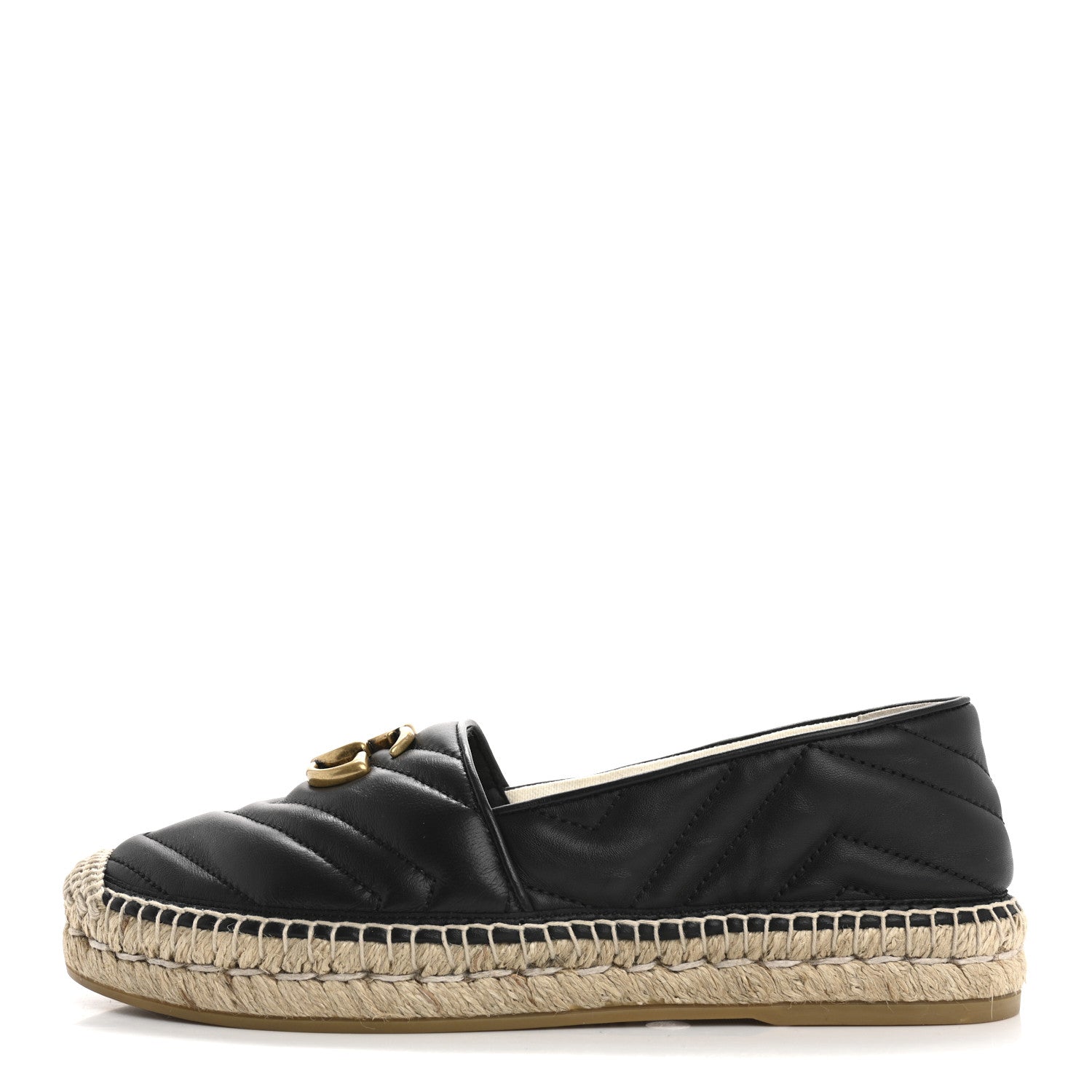 Gucci Nappa Matelasse GG Marmont Espadrilles 37.5 Black 1 of 11