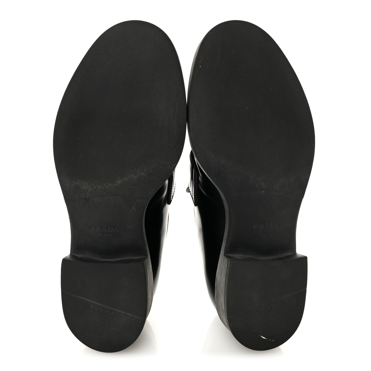 Prada Spazzolato Metal Triangle Logo 40mm Loafers 39 Black 6 of 9