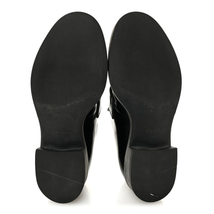 Prada Spazzolato Metal Triangle Logo 40mm Loafers 39 Black 6 of 9