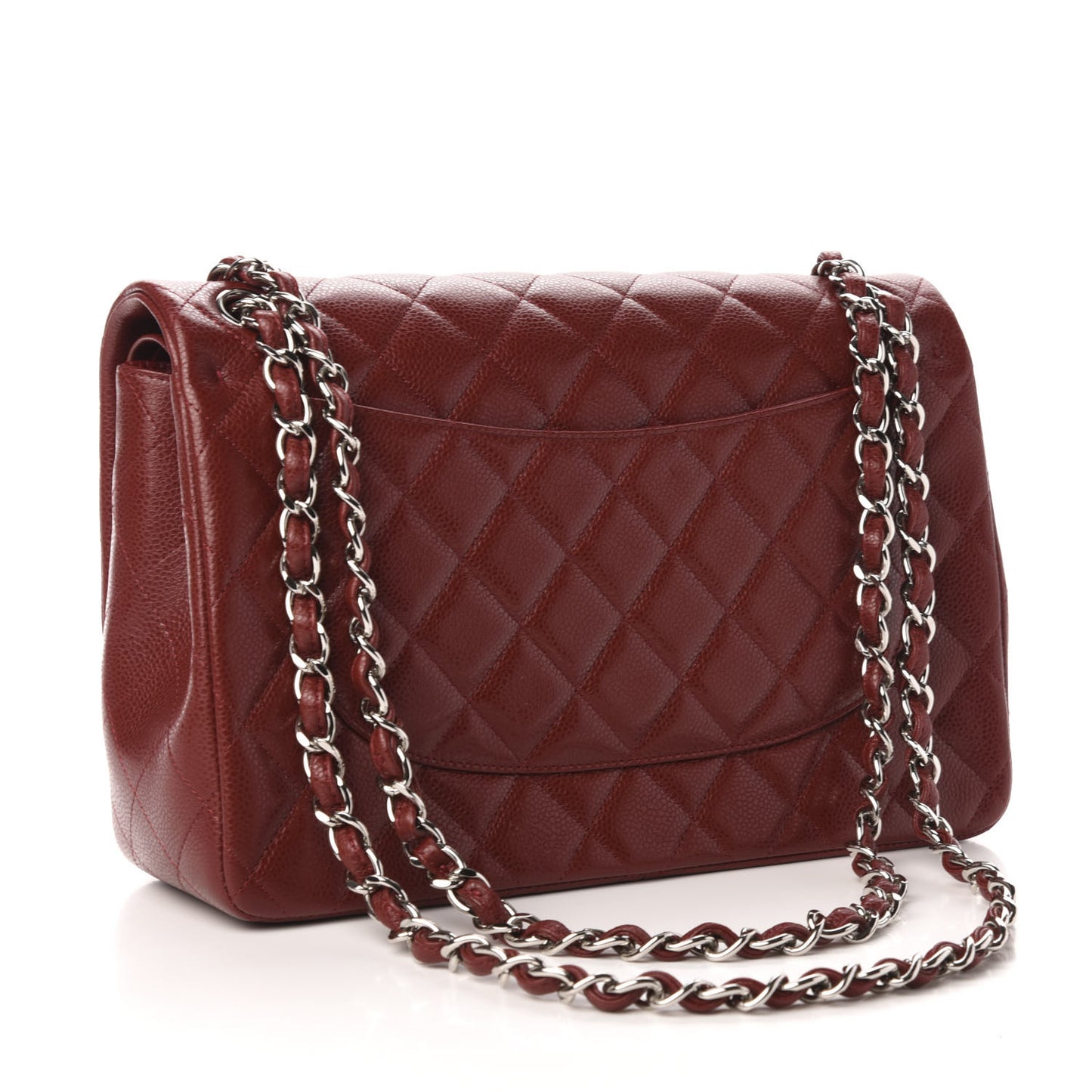 Caviar Quilted Jumbo Double Flap Red