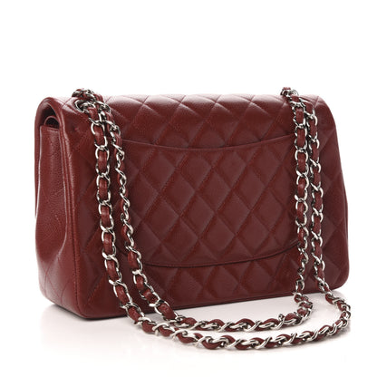 Chanel Caviar Quilted Jumbo Double Flap Red 3 of 12