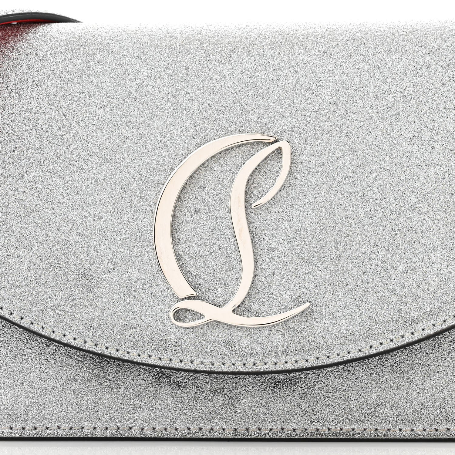 Christian Louboutin Glitter Calfskin Loubi54 Crossbody Clutch Silver 7 of 13