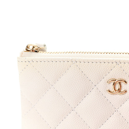 Chanel Caviar Quilted Small Cosmetic Case White 11 of 12