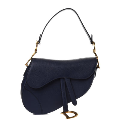 Christian Dior Grained Calfskin Saddle Bag Navy 1 of 4