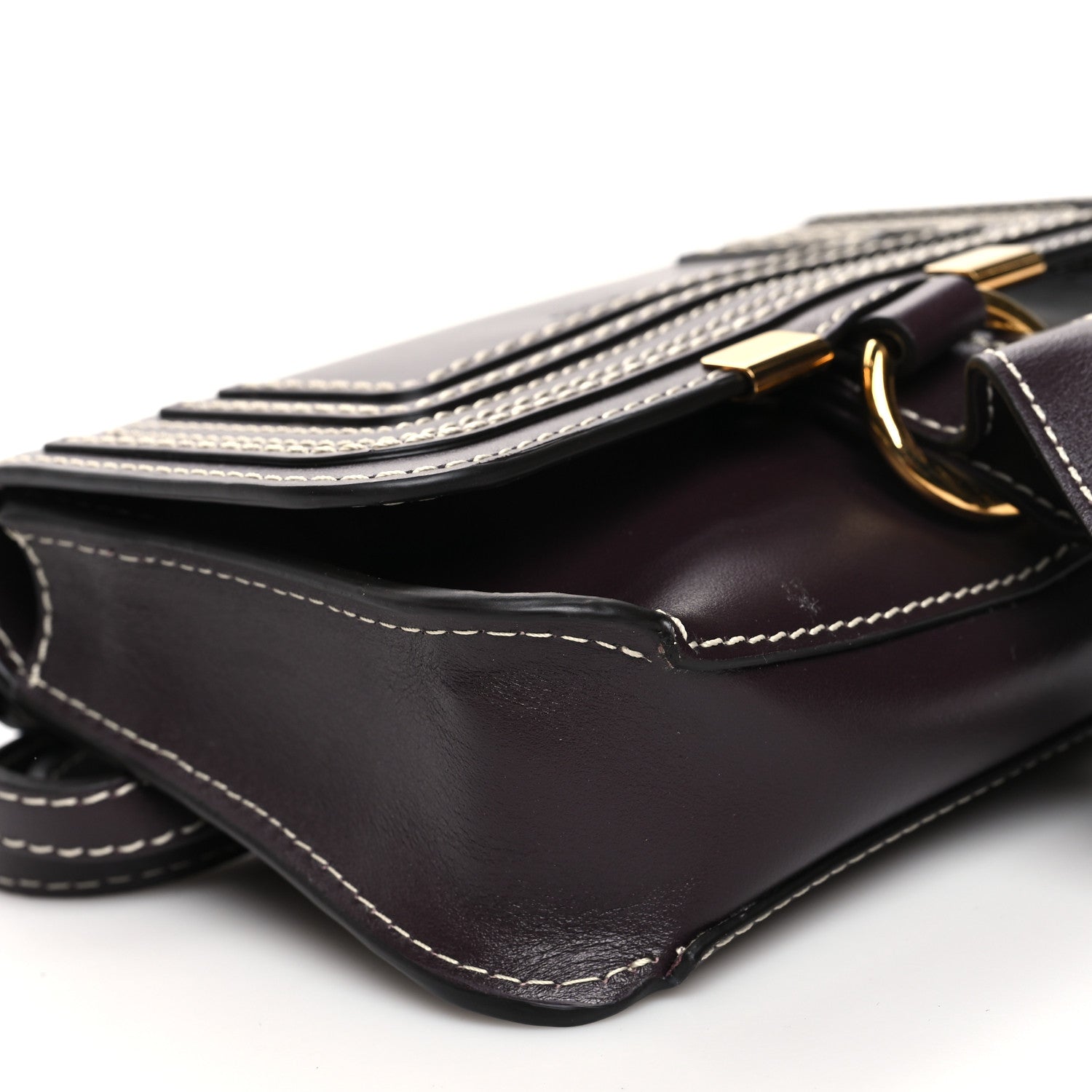 Chloe Shiny Calfskin Marcie Convertible Belt Bag Black Raisin 9 of 10