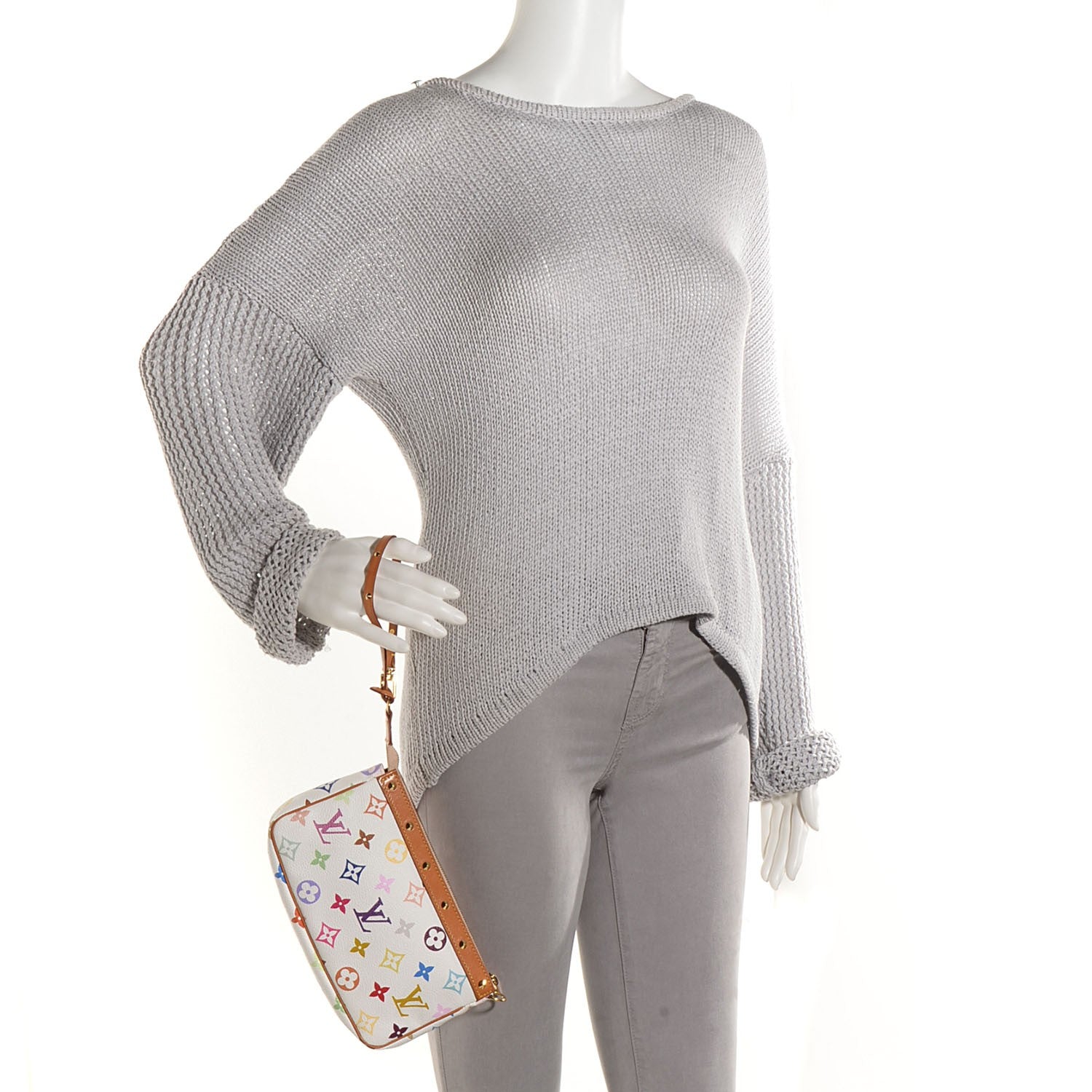 Louis Vuitton Monogram Multicolor Pochette Accessories White 2 of 10