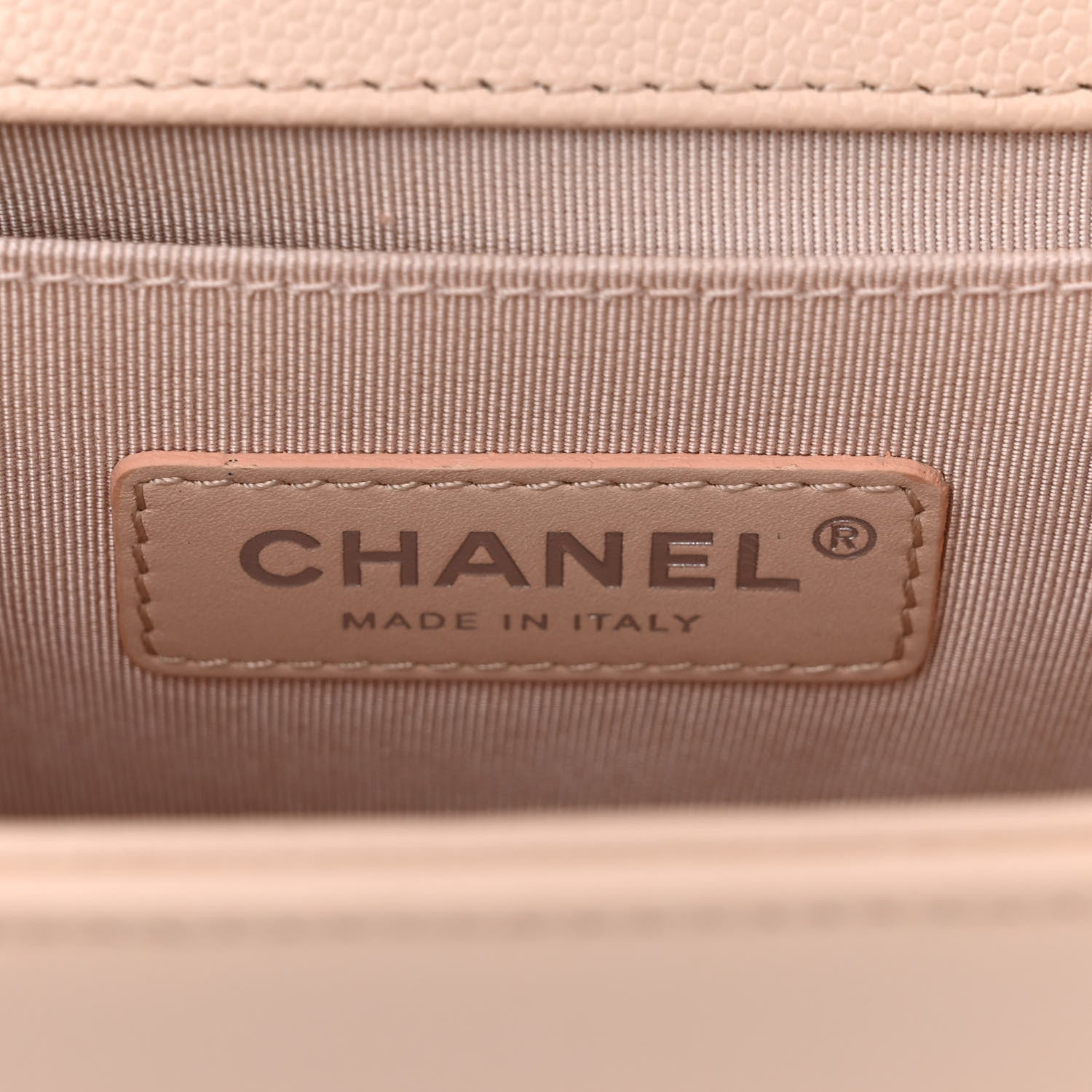 Chanel Caviar Chevron Quilted Medium Boy Flap Nude 5 of 10
