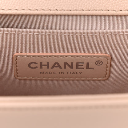 Chanel Caviar Chevron Quilted Medium Boy Flap Nude 5 of 10