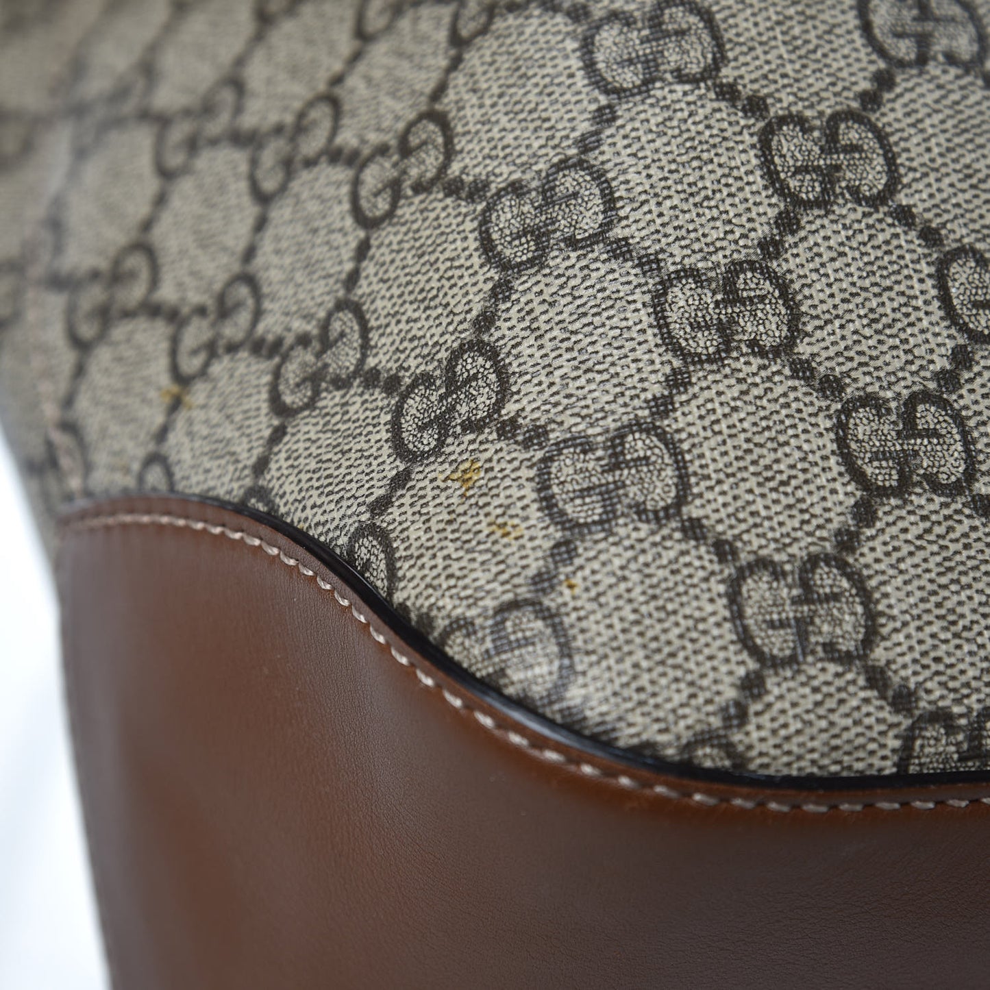 GG Supreme Monogram Large Linea A Hobo Light Brown