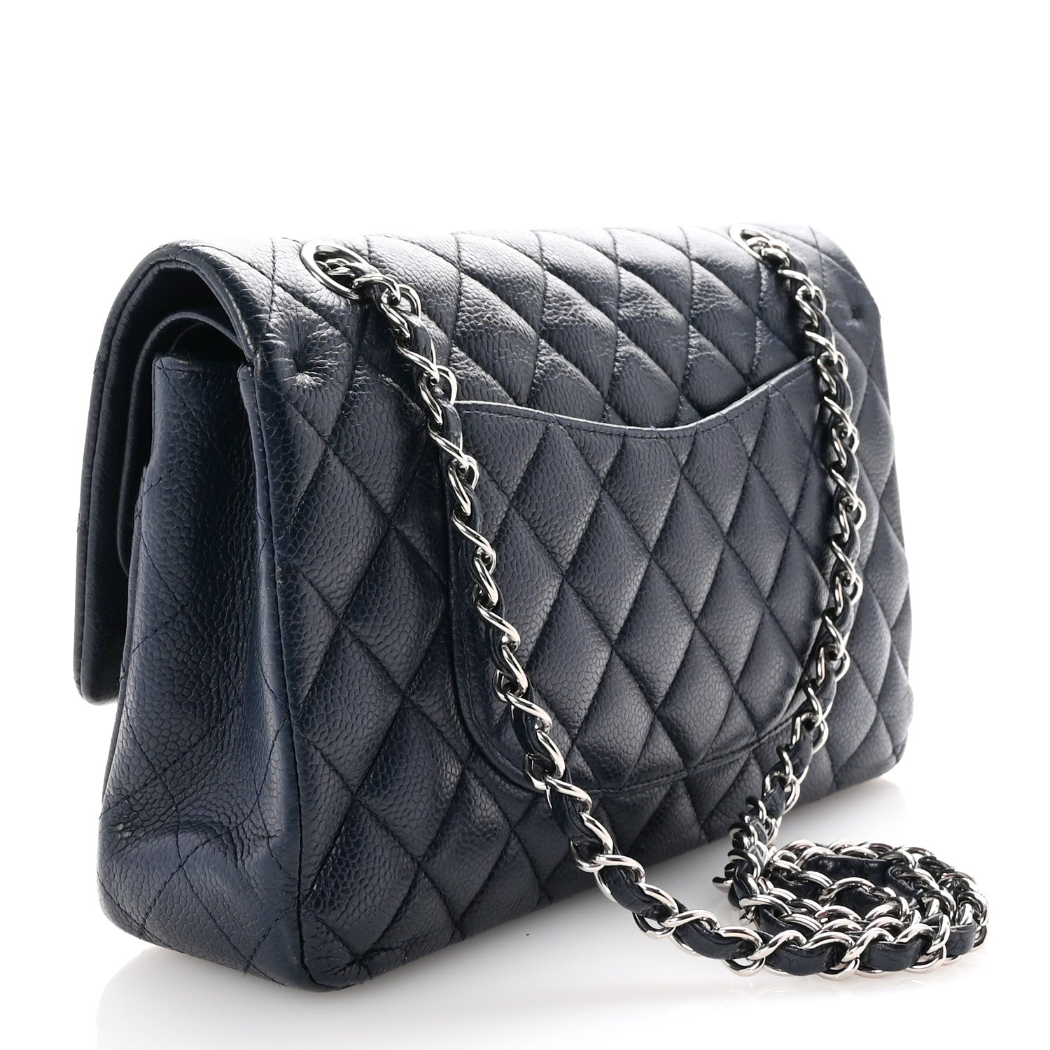Chanel Caviar Quilted Medium Double Flap Navy 3 of 11