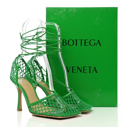Bottega Veneta Mesh Nappa Stretch Ankle Tie 90mm Sandals 38.5 Grass 9 of 9