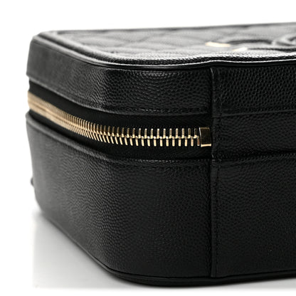 Chanel Caviar Quilted Medium CC Filigree Vanity Case Black 9 of 14
