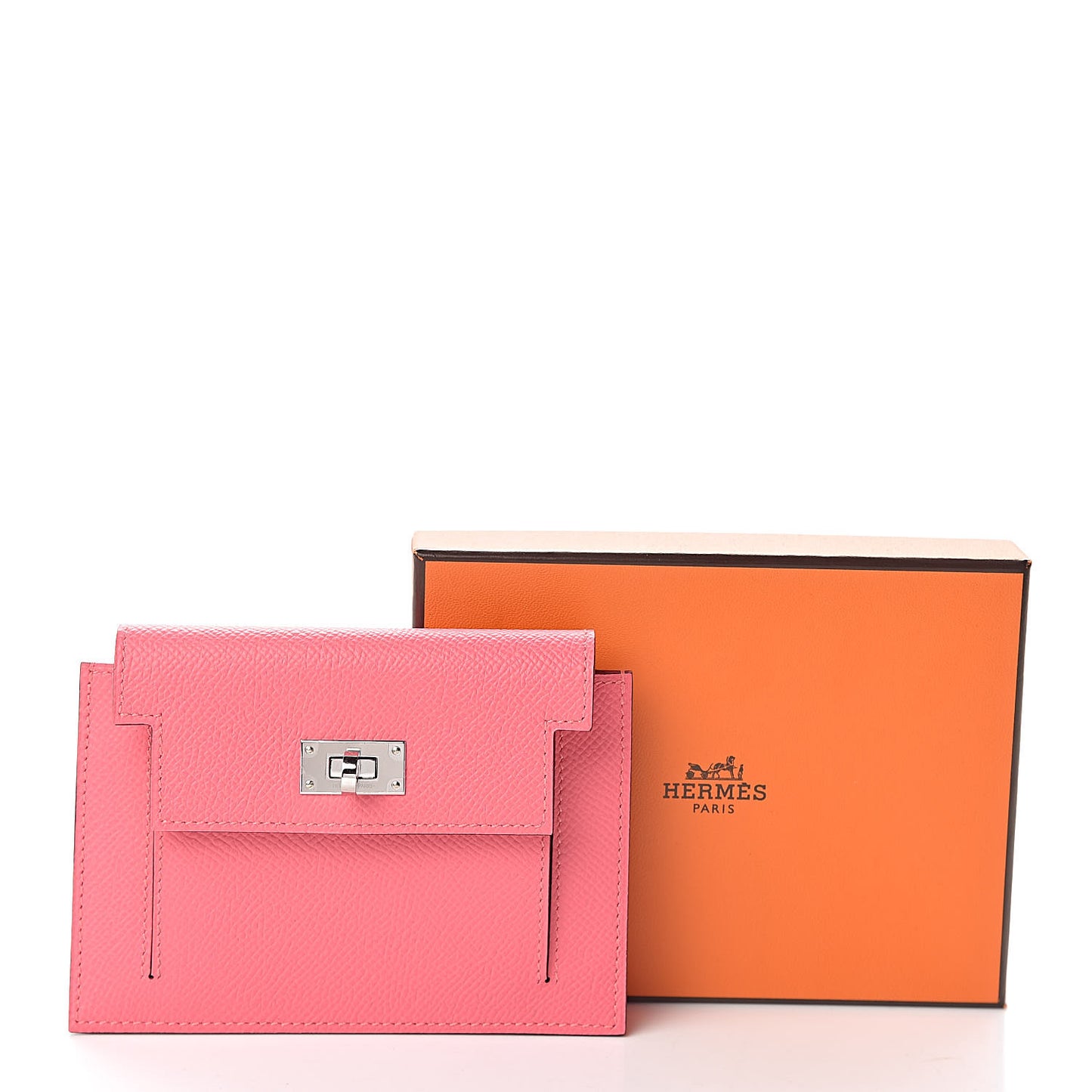 Epsom Kelly Pocket Compact Wallet Rose Azalee
