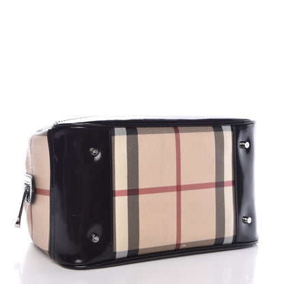 Burberry Supernova Check Patent Bowling Bag Black 4 of 17