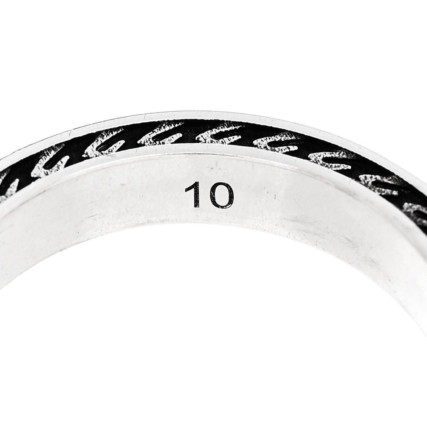 Sterling Silver Enamel Interlocking G Band Ring 50 5.25