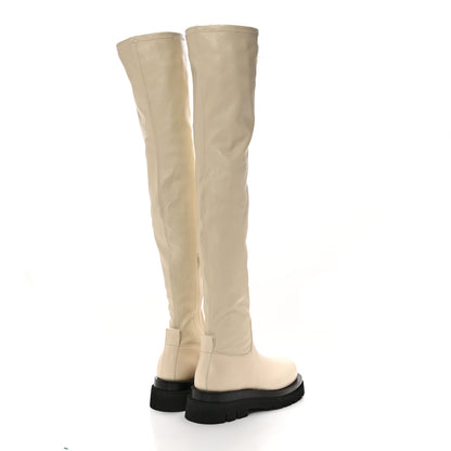Bottega Veneta Calfskin The Lug 55mm Over The Knee Boots 39 Sea Salt 4 of 9